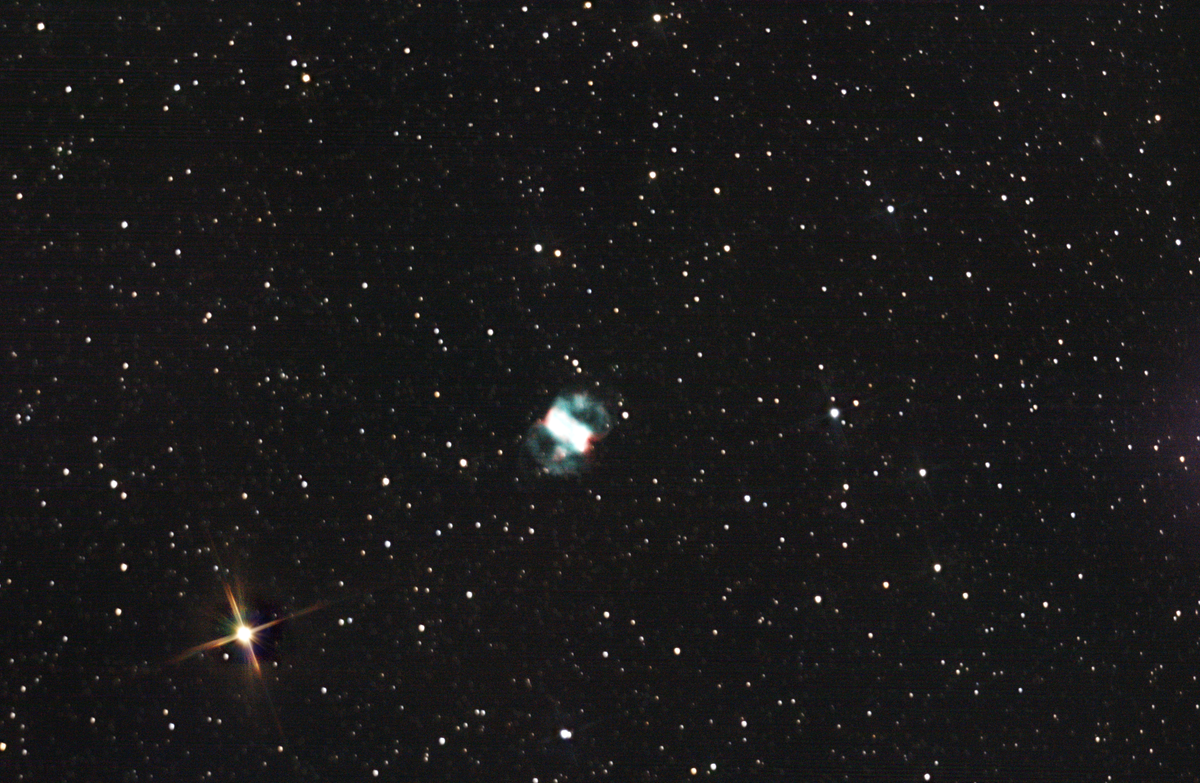 Messier 76 (Little Dumbbell Nebula) in Perseus — bipolar planetary nebula, photographed from Plau am See on 18 Oct 2025