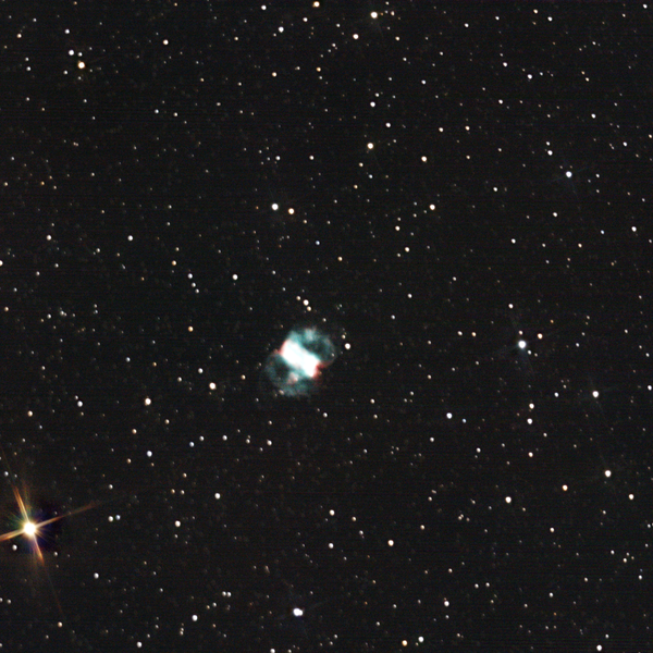 Messier 76 (Little Dumbbell Nebula) in Perseus — bipolar planetary nebula, photographed from Plau am See on 18 Oct 2025