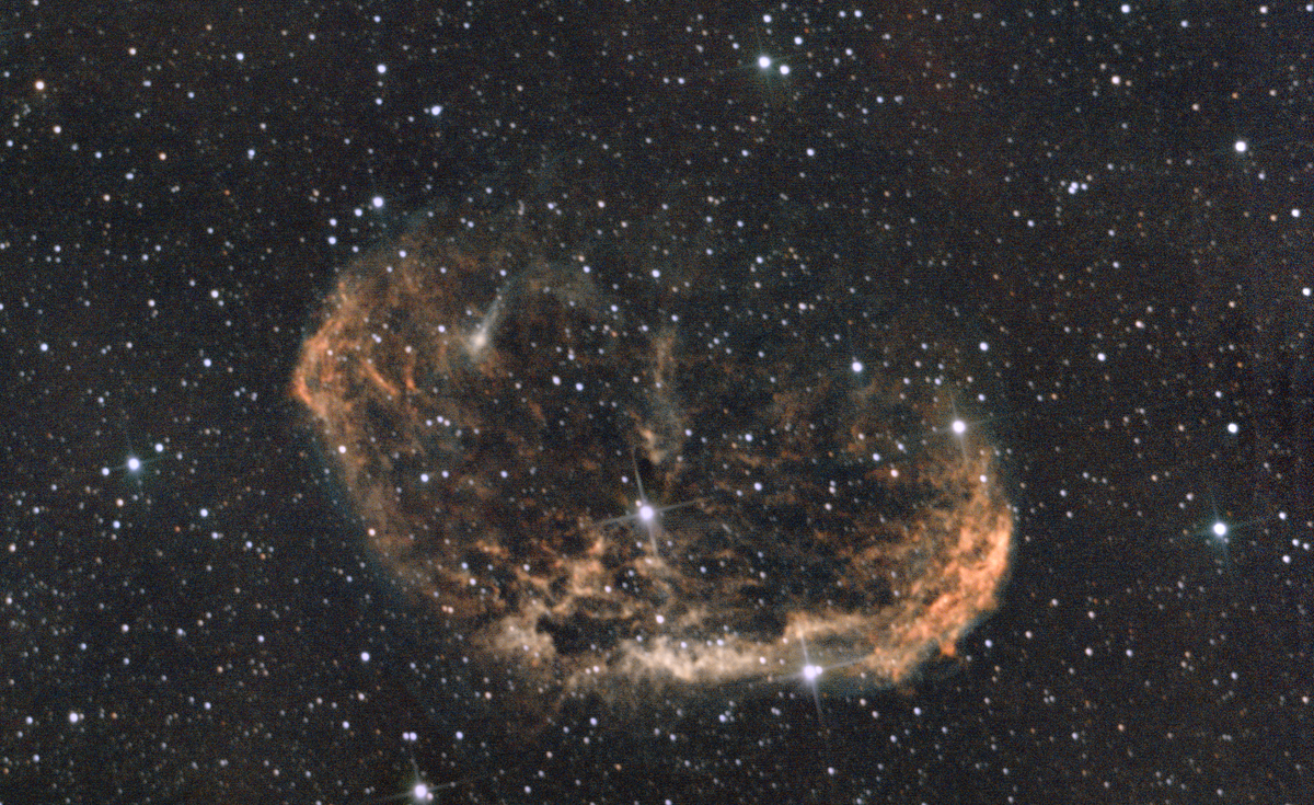 NGC 6888 (Crescent Nebula) in Cygnus — wind-blown shell around WR 136, Plau am See, 2 Oct 2025